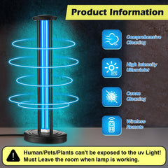 Qualirey UV light with remote control for precise 15/30/60 minute cycles.