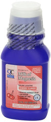 Quality Choice Milk of Magnesia cherry label shows dosage guidance