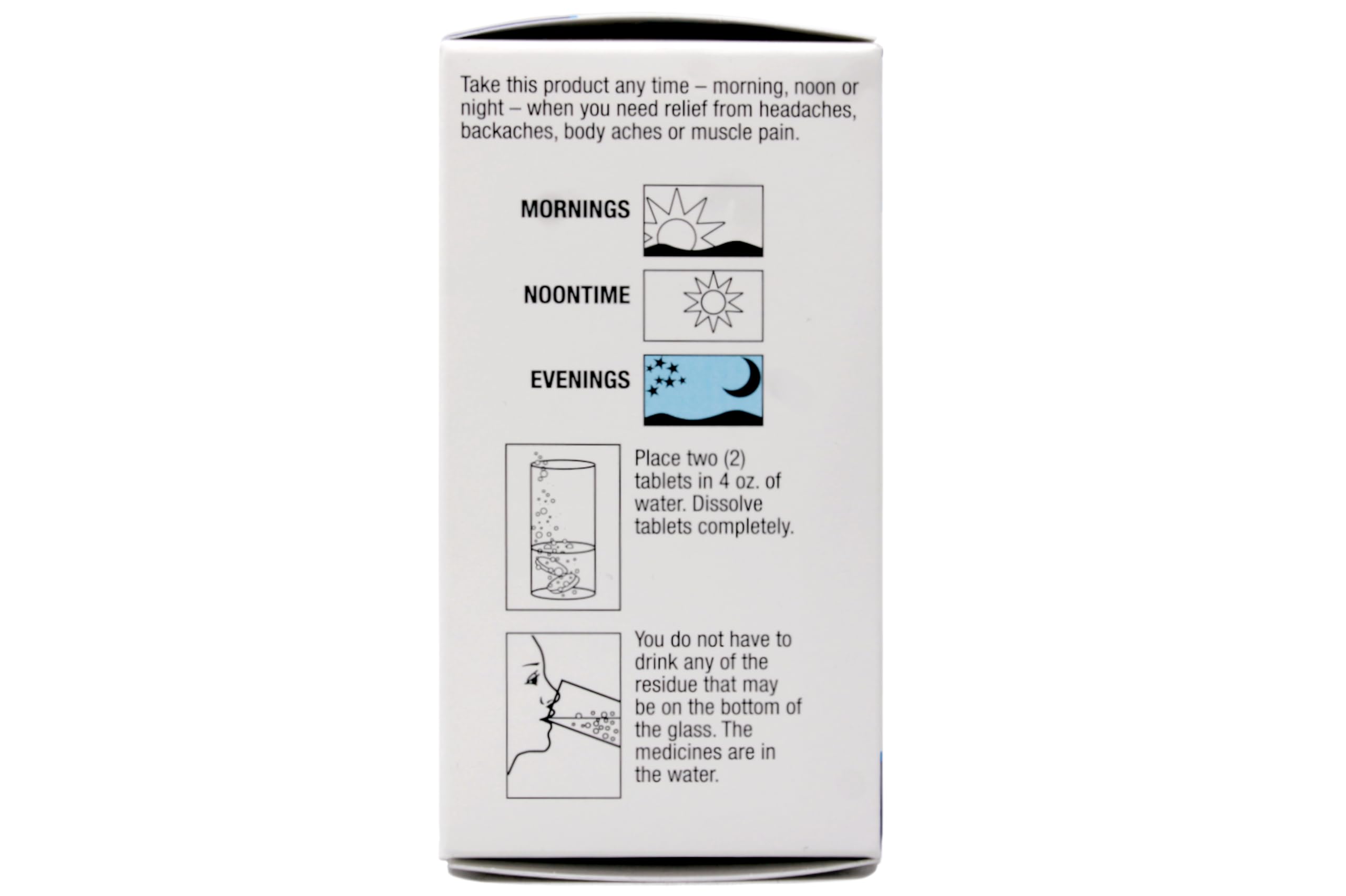 Quality Choice water being poured before adding tablets for relief.