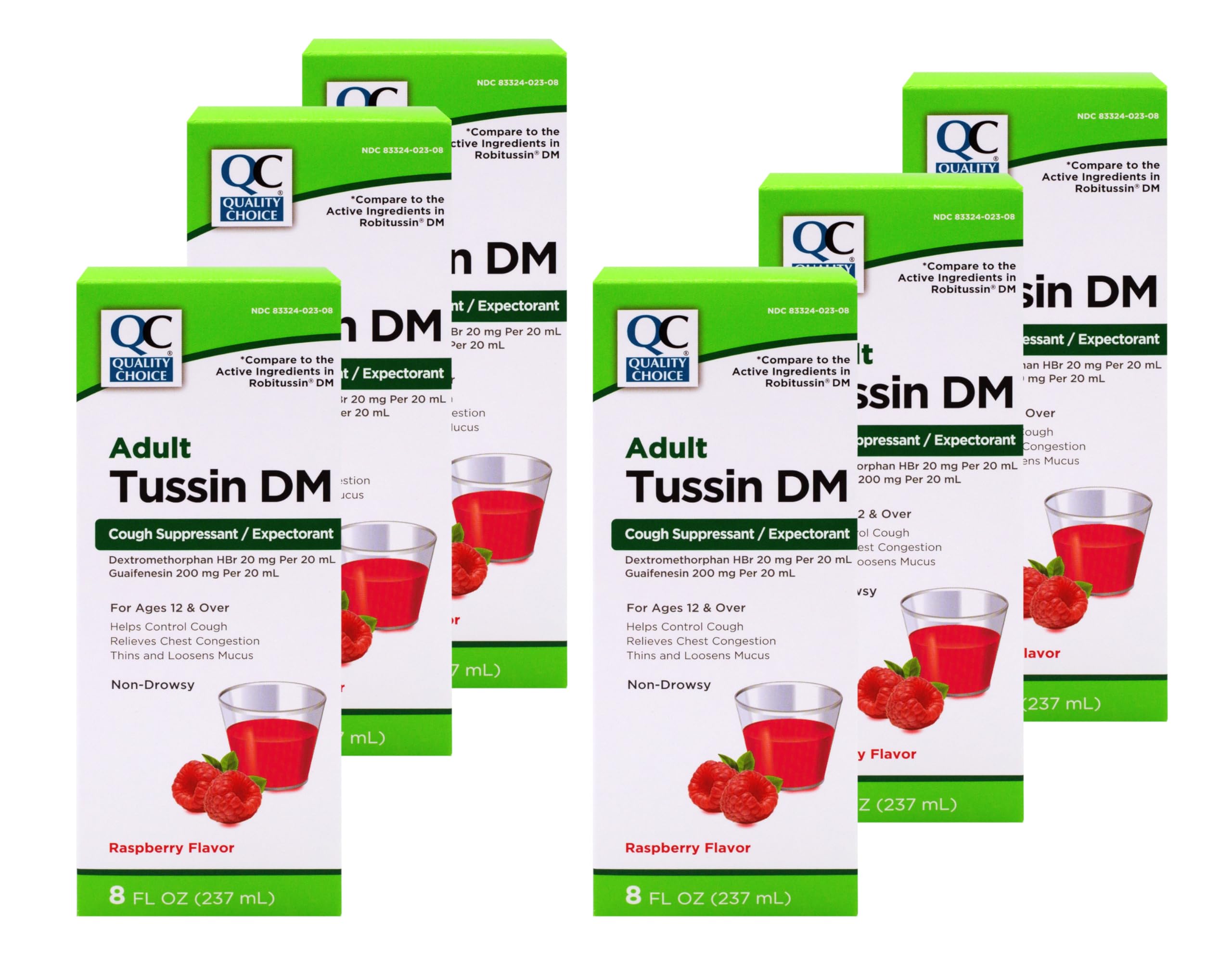 Quality Choice Tussin DM bottle front view for non-drowsy cold relief