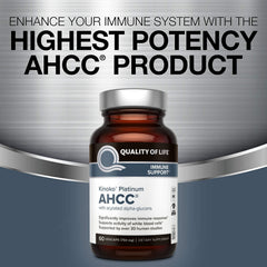 Quality of Life AHCC Kinoko Platinum US-made bottle with GMP promise
