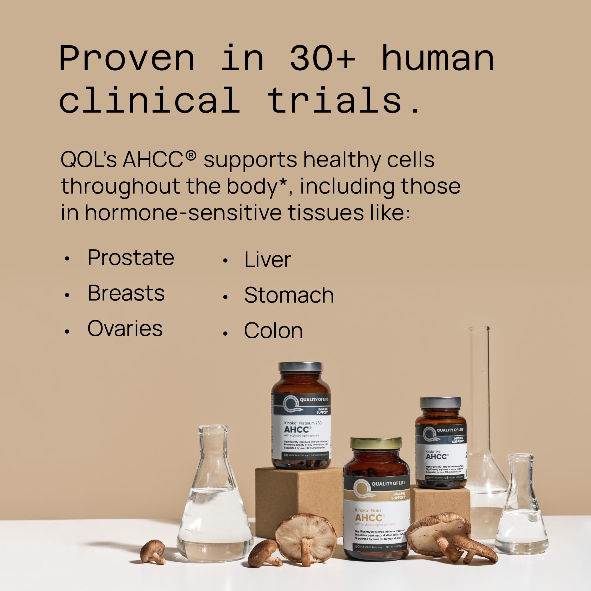 Quality of Life AHCC Rx daily-use capsules for routine immune support.