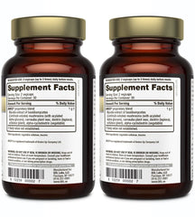 Quality of Life Kinoko Gold AHCC bottle label close-up showing potency and clear dosage.