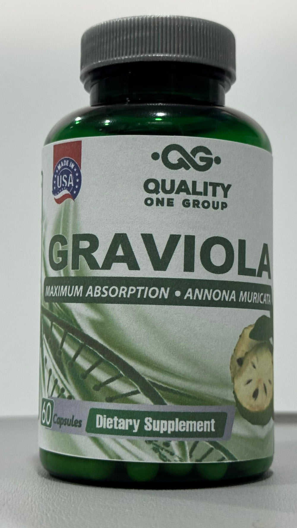 Quality One Graviola Max shows antioxidant content for potential protective benefits.
