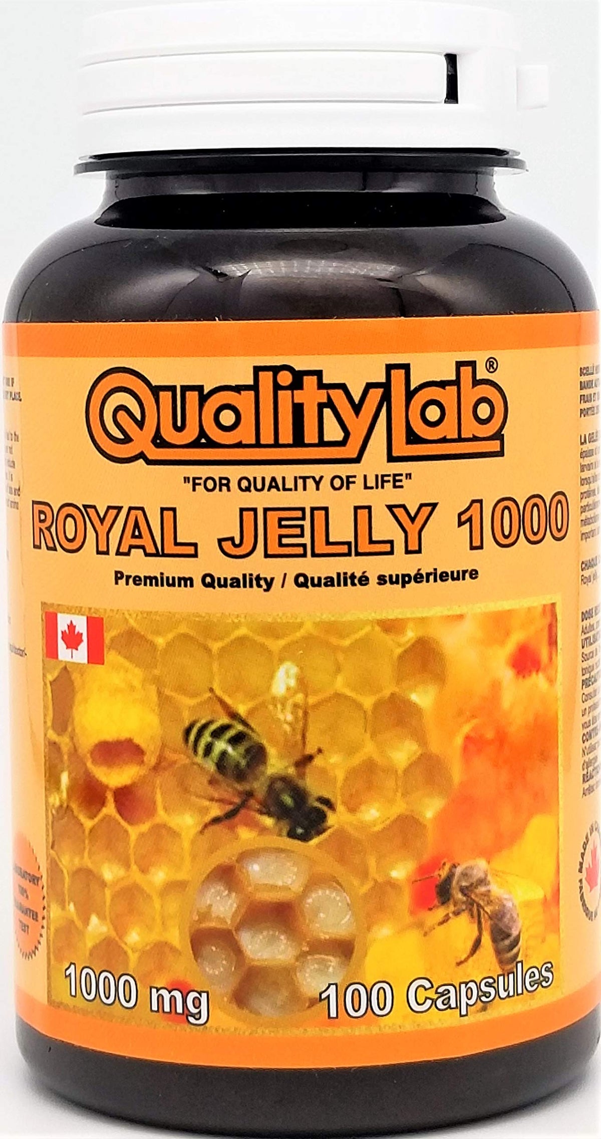 QualityLab Royal Jelly 1000 mg softgel bottle for daily wellness