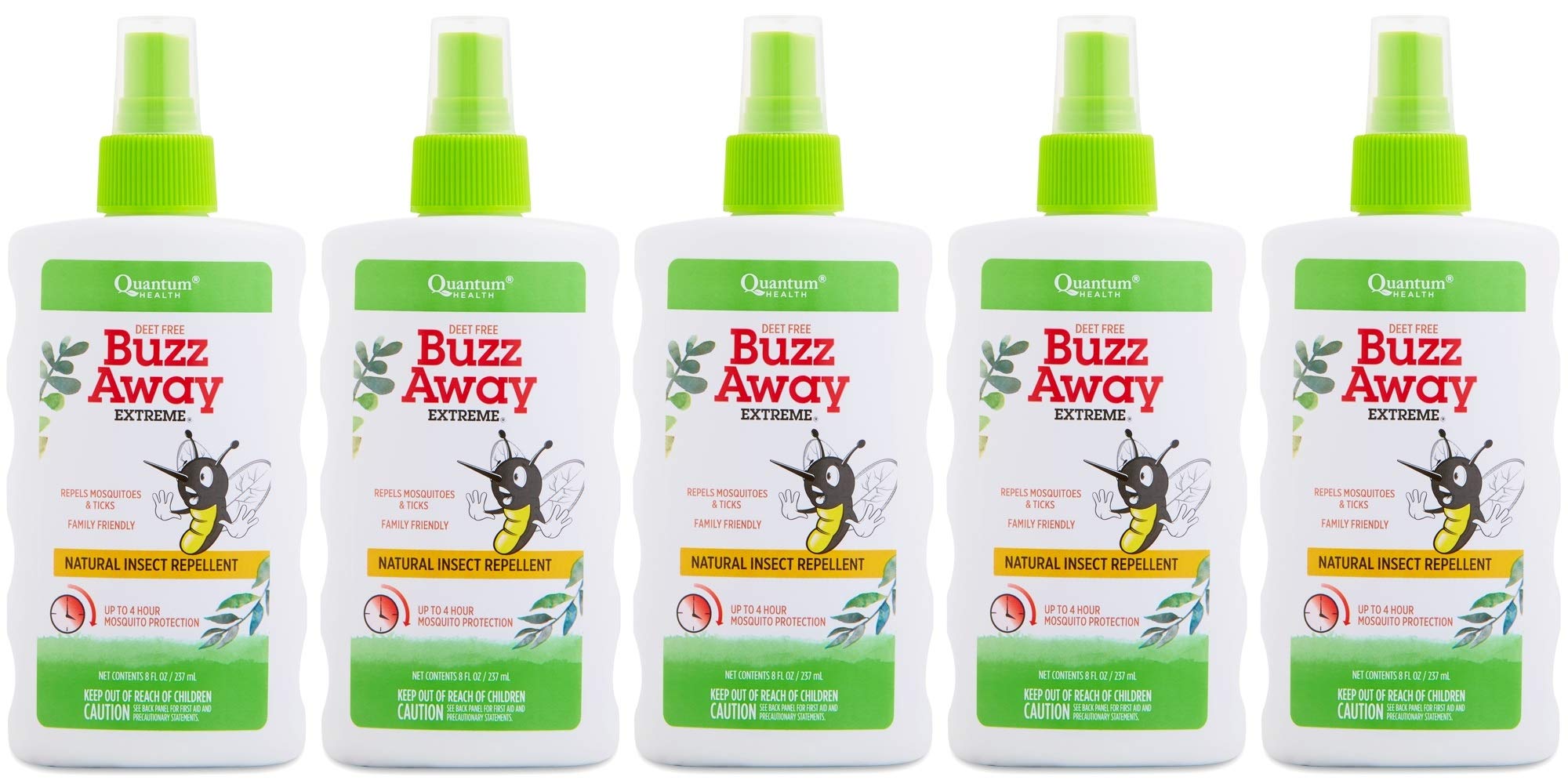 Quantum Buzz Away Extreme Spray 8 oz multi-pack bottle, outdoor mosquito protection with plant-based ingredients