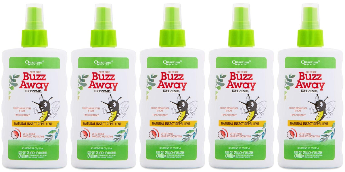 Quantum Buzz Away Extreme Spray 8 oz multi-pack bottle, outdoor mosquito protection with plant-based ingredients