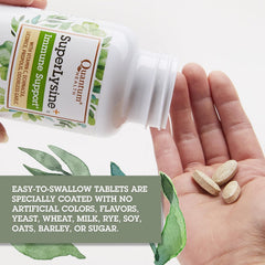 Quantum Health SuperLysine+ ingredients icon highlights immune support components.