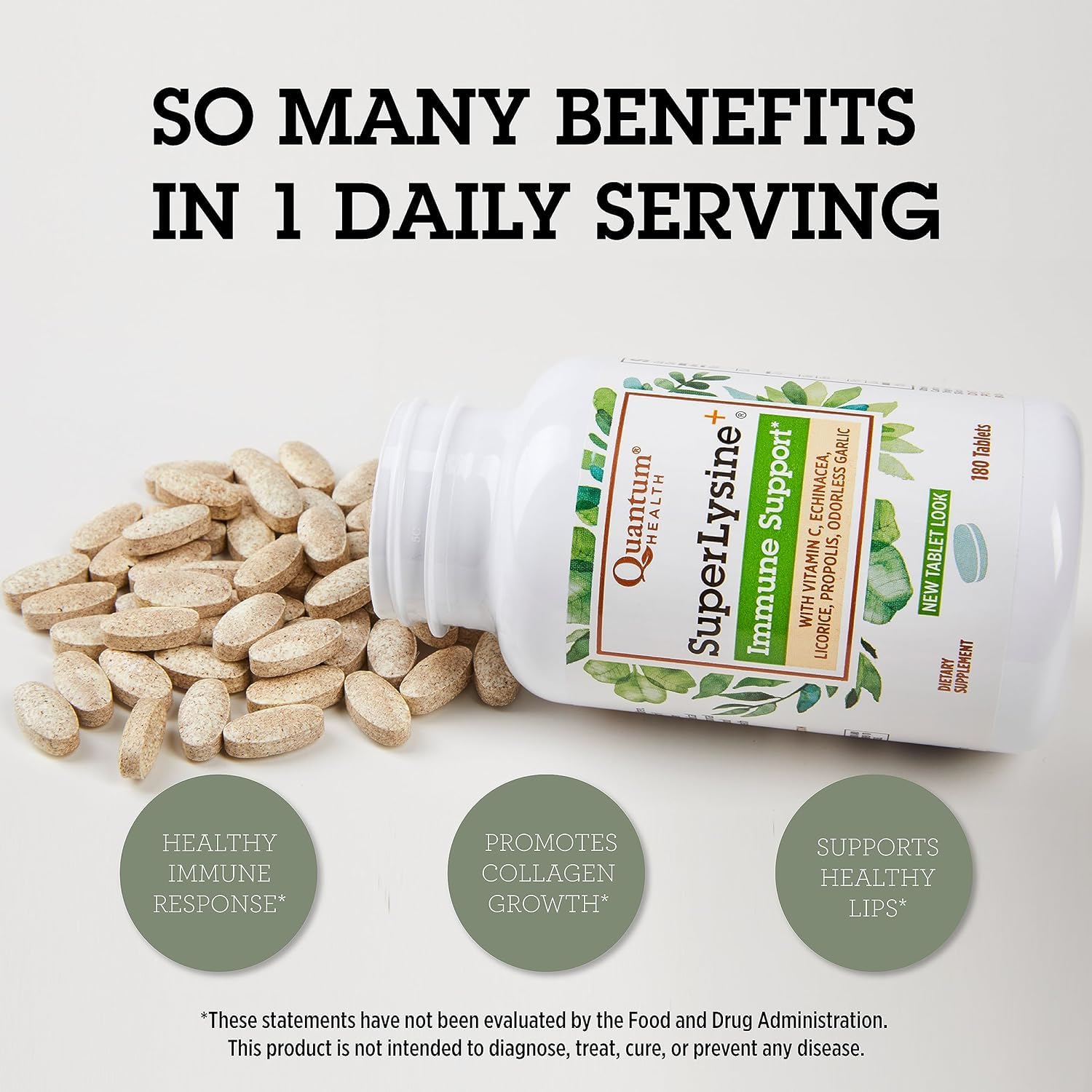 Quantum Health SuperLysine+ packaging note about heat sensitivity.