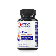 Quantum Nutrition Aller Plus bottle for lung health support with NAC and bromelain.