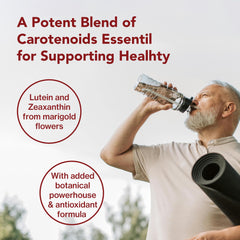 Quantum Nutrition Eye Support lutein-zeaxanthin intake visuals support retina and macula health.