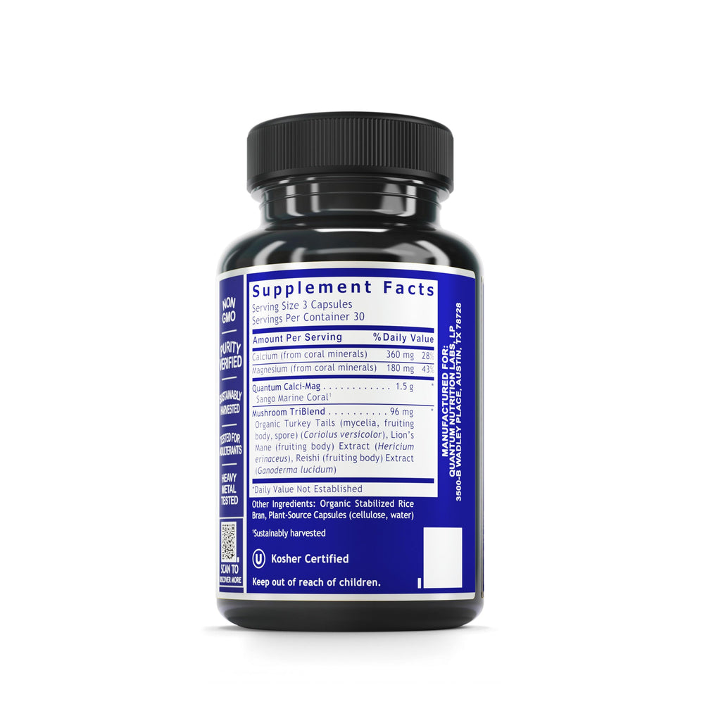 Quantum Nutrition Calci-Mag Caps tablet dosage scene for daily mineral intake