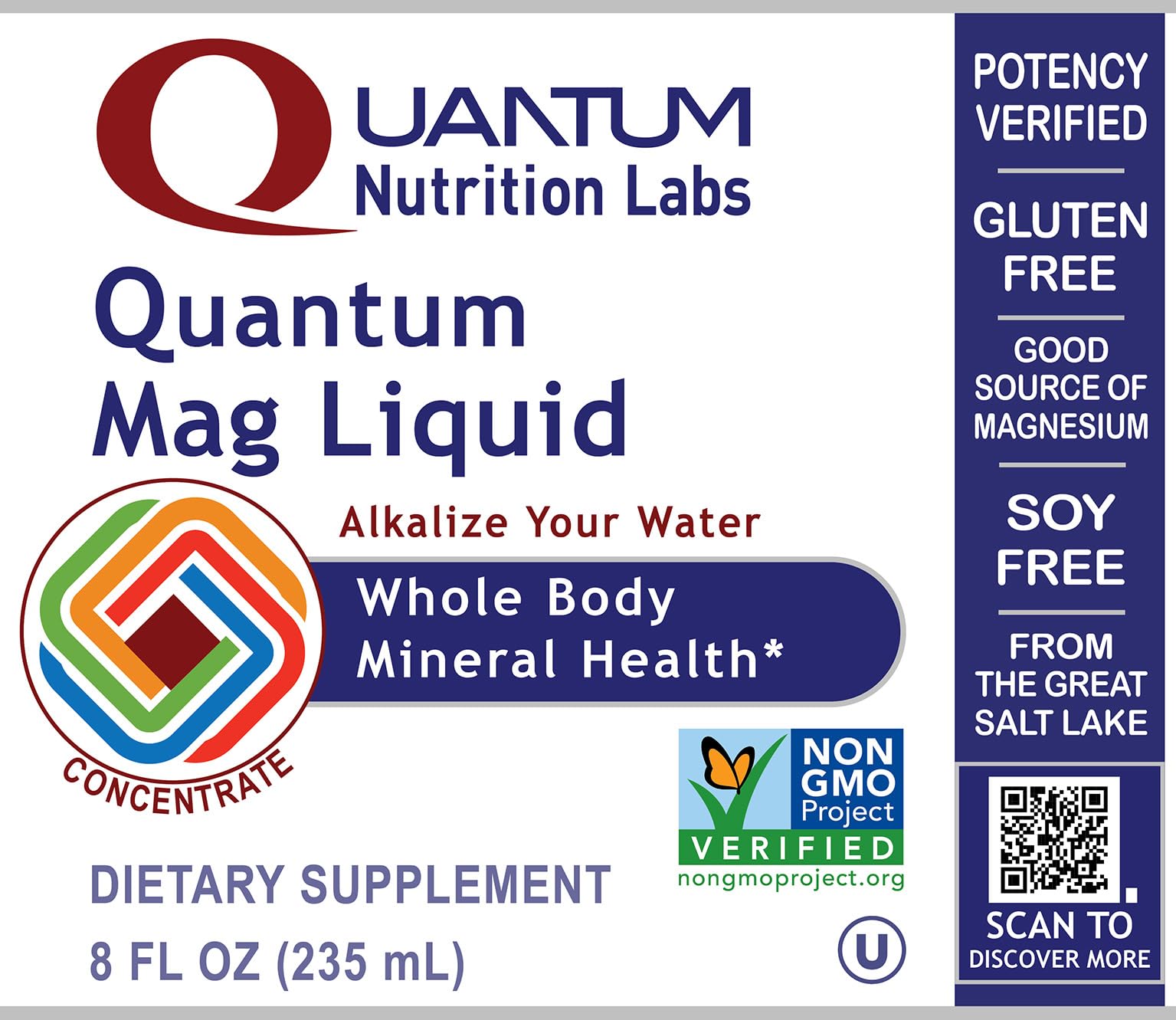 Quantum Nutrition Labs Mag Liquid mineral concentrate for adults supports broad mineral intake.