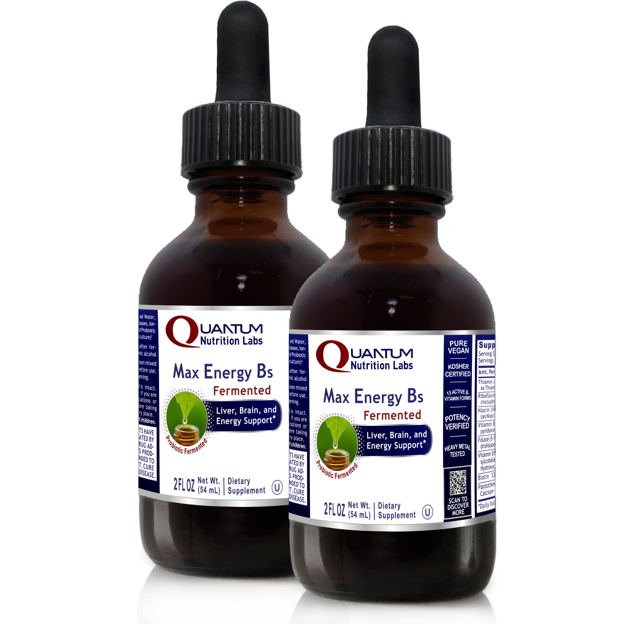 Quantum Nutrition Labs Max Energy B's bottle front view for daily energy support