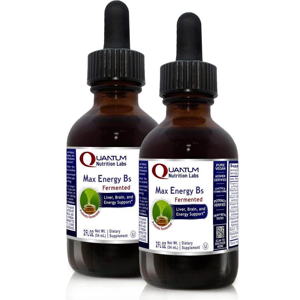 Quantum Nutrition Labs Max Energy B's bottle front view for daily energy support