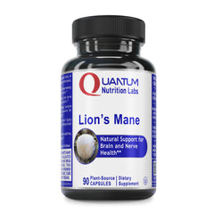 Quantum Nutrition Lions Mane bottle packaging for daily focus support