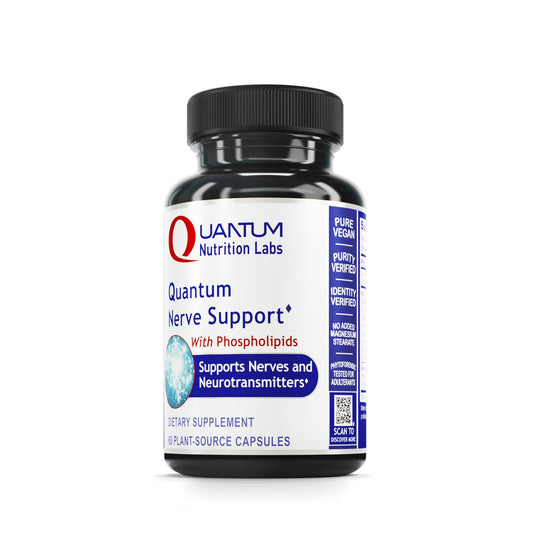 Quantum Nutrition Nerve Support bottle in Violite packaging for freshness