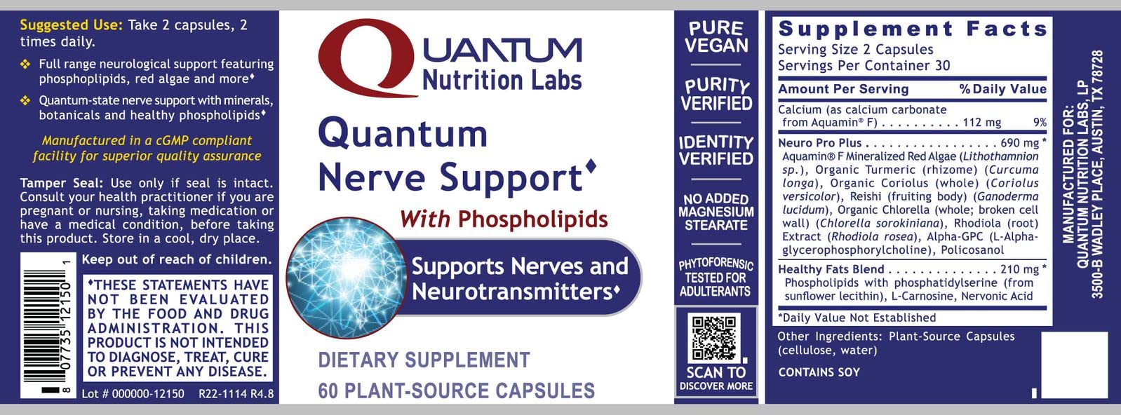 Quantum Nutrition Nerve Support Violite packaging preserves formula freshness