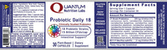 Quantum Nutrition Probiotic Daily 18 packaging side view eco-friendly design.