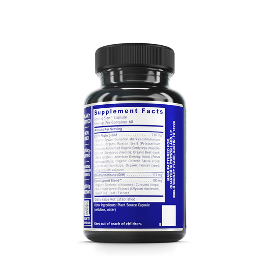 Quantum Nutrition QNL Estro Support capsules arranged for convenient daily wellness.