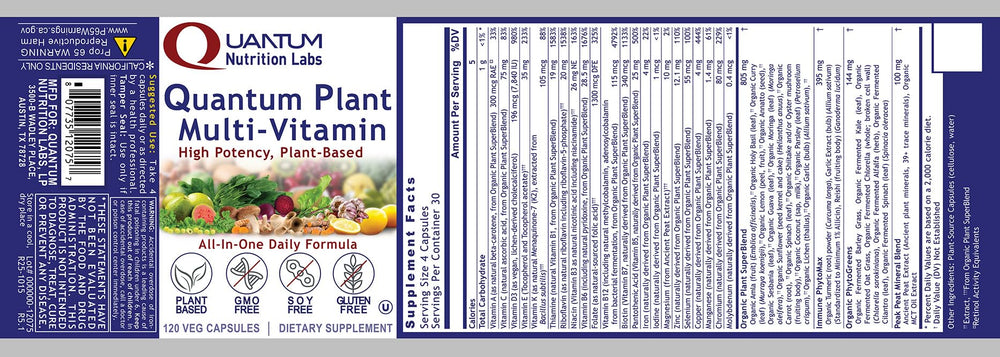 Quantum Nutrition QNL Plant Multi-Vitamin box demonstrates convenient packaging