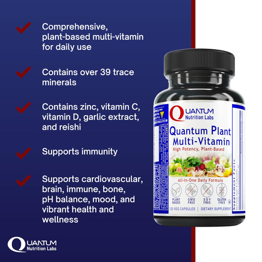 Quantum Nutrition QNL Plant Multi-Vitamin label detail highlights key nutrients