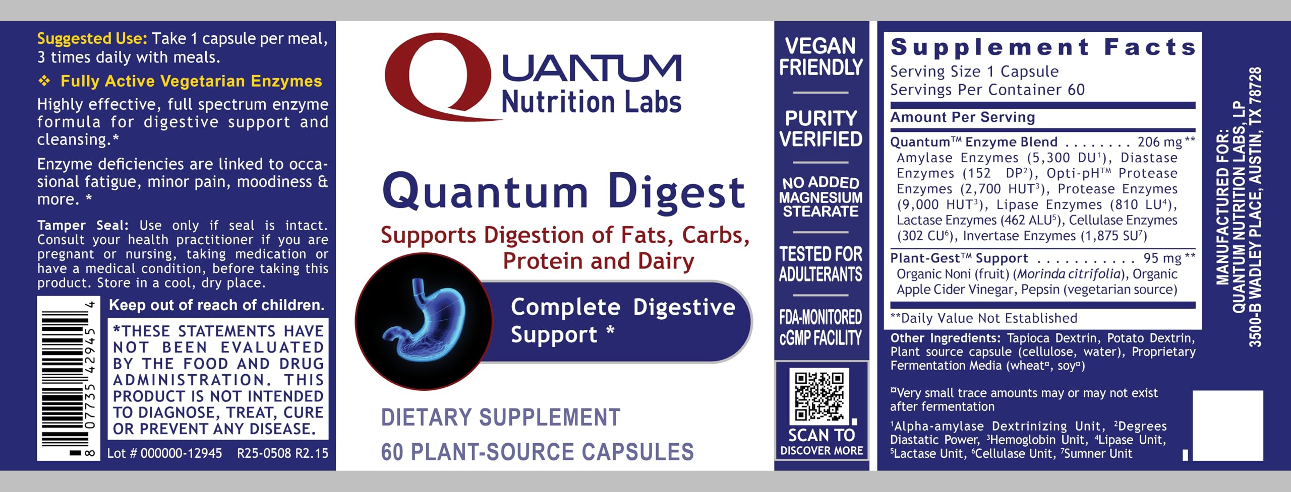 Pepsin detail in Quantum Digest supporting protein digestion.