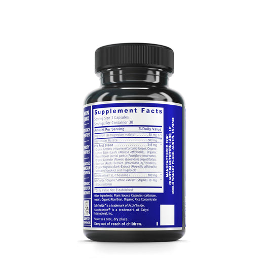 Capsules of Quantum Relax and Slumber shown for easy day or night use.