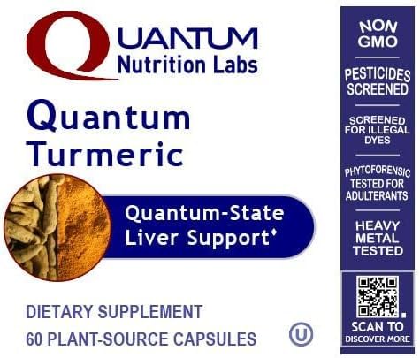 Quantum Nutrition Turmeric bottle shown in kitchen setting for daily wellness.