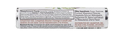 Quantum TheraZinc Cherry Mint Lozenges with refreshing flavor