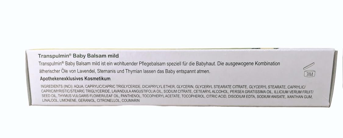 Applying Transpulmin Baby Balm Mild on a baby's chest for relaxed breathing