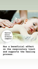 Close-up of Quartett Transpulmin Baby Balm Mild tube design