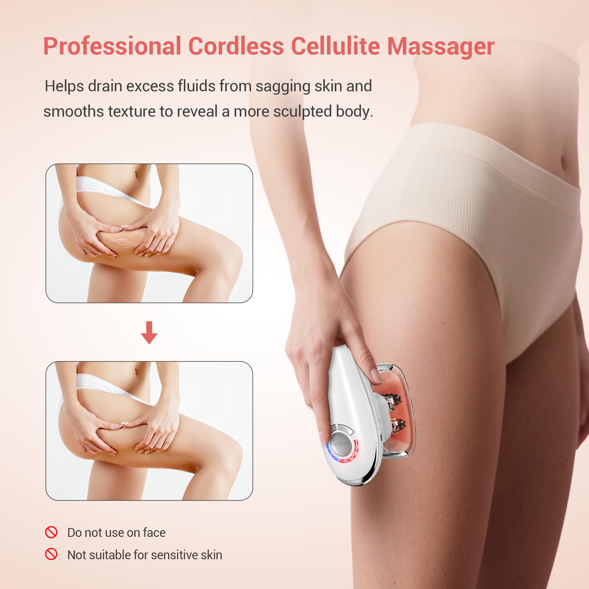 Small suction cup for arms and abdomen on Queleay 3-in-1 device.