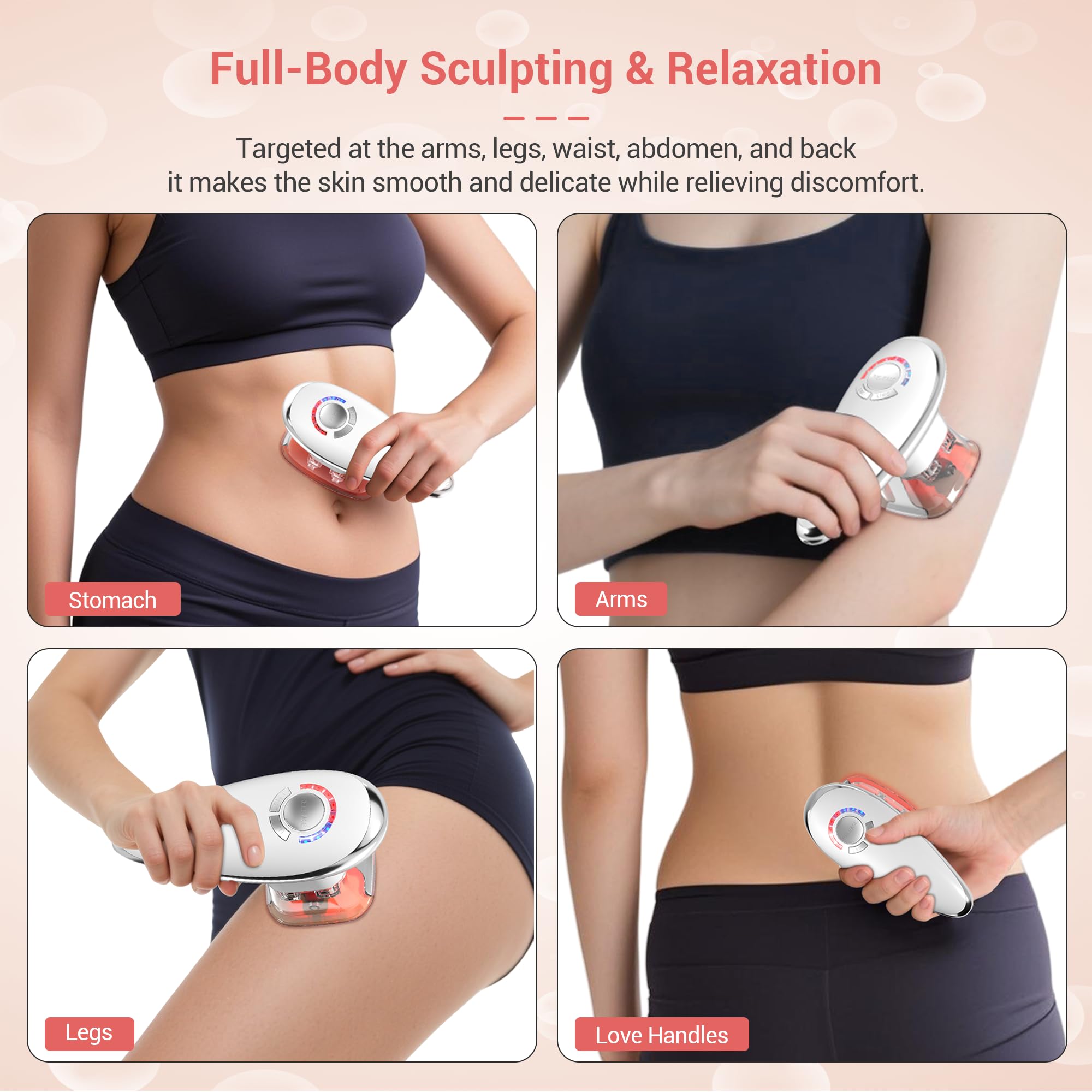 Package contents for Queleay 3-in-1 Body Sculpting Machine.