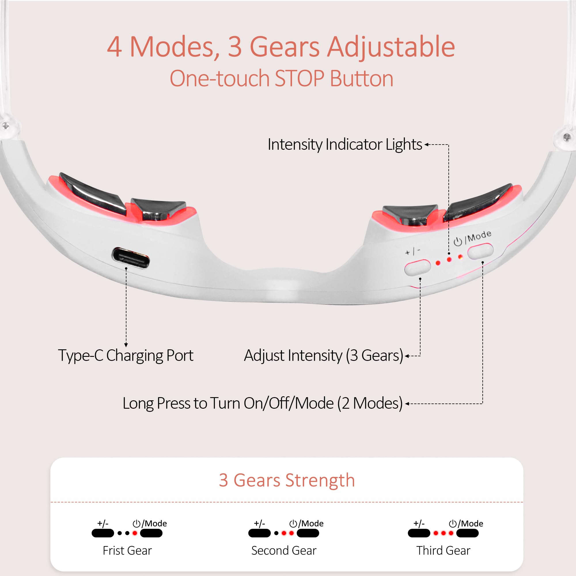 Queleay Type-C charging port image emphasizes quick charging and travel readiness.