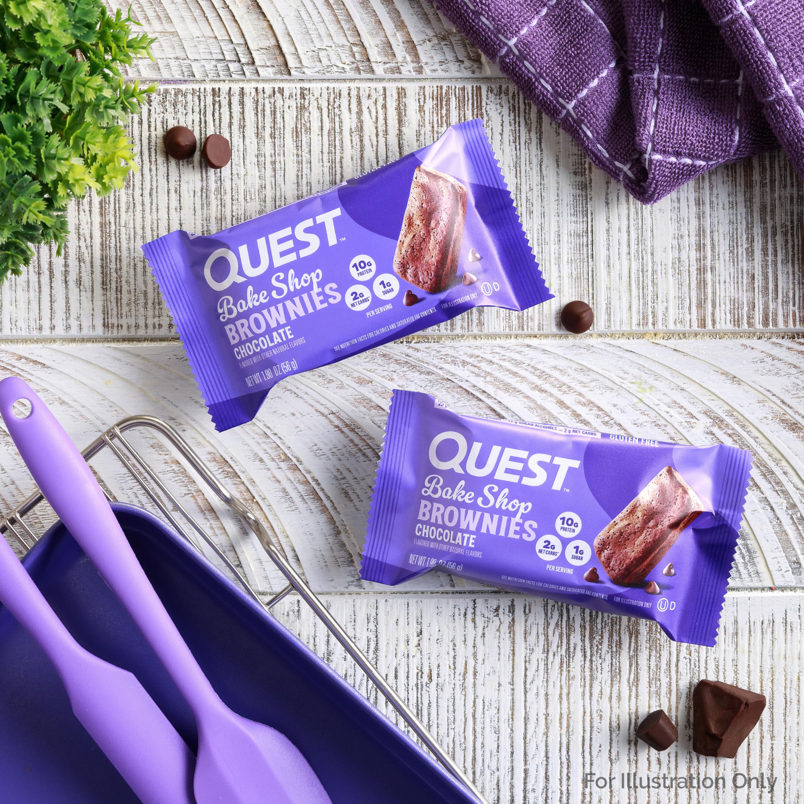 Quest Bake Shop brownies with milk, pairing for a satisfying snack.