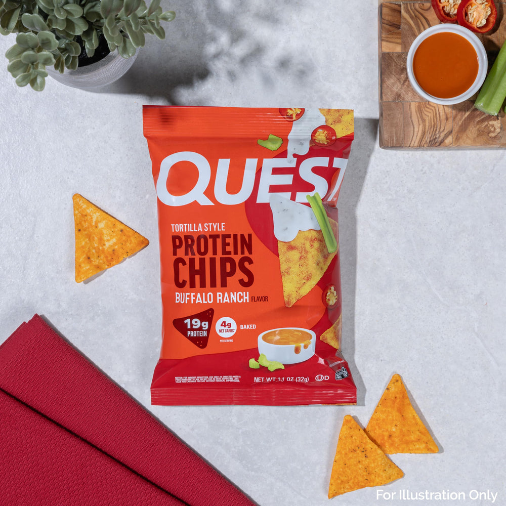 Gym bag staple: Quest Buffalo Ranch chips for post-workout refuel.
