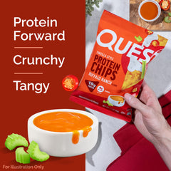 Nutrition panel for Quest Buffalo Ranch chips showing 19g protein and 4g net carbs.