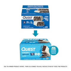 Quest Cookies and Cream Crispy Bar inner crispies deliver a satisfying crunch.