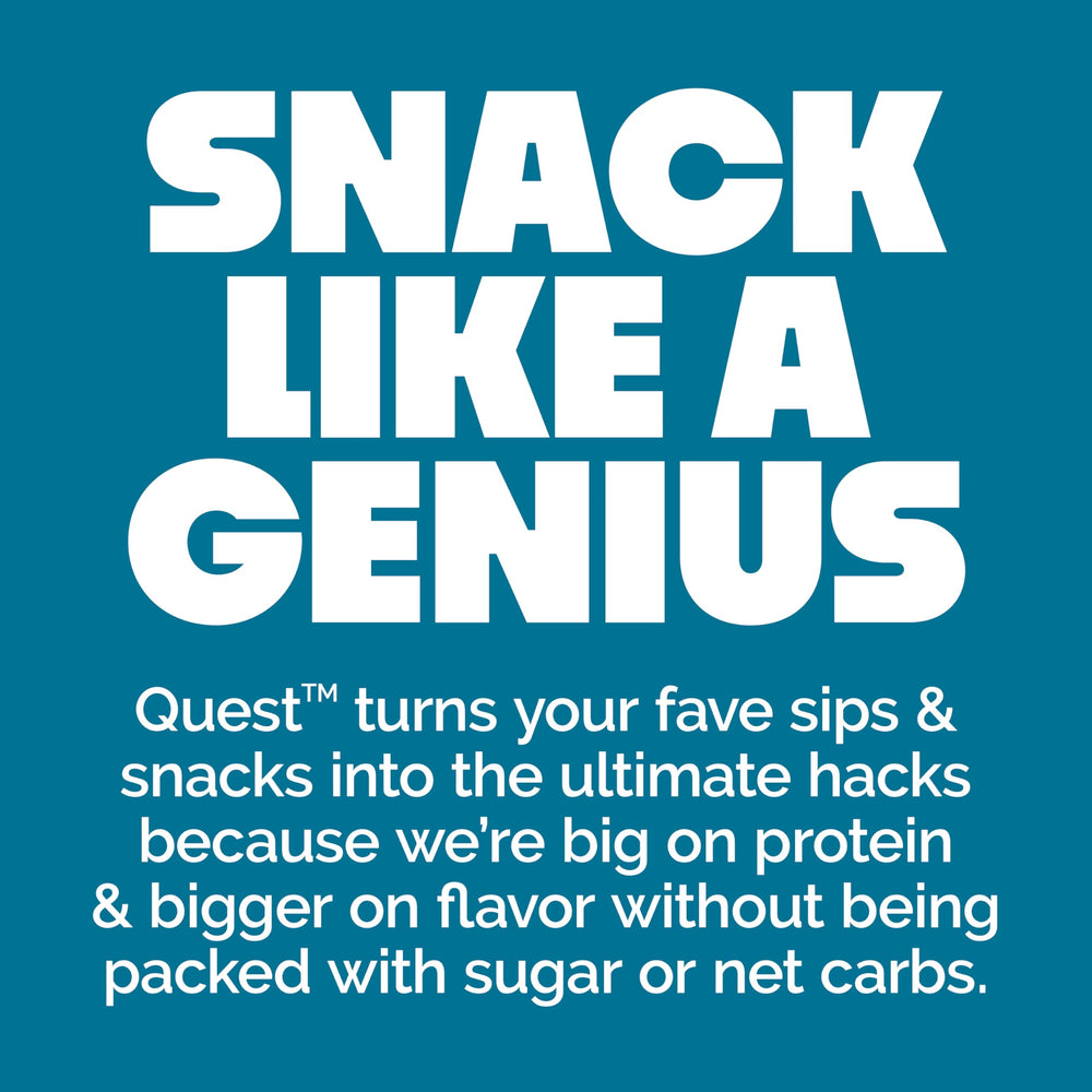 Quest Crispy bar on countertop with water – ideal post-workout fuel.