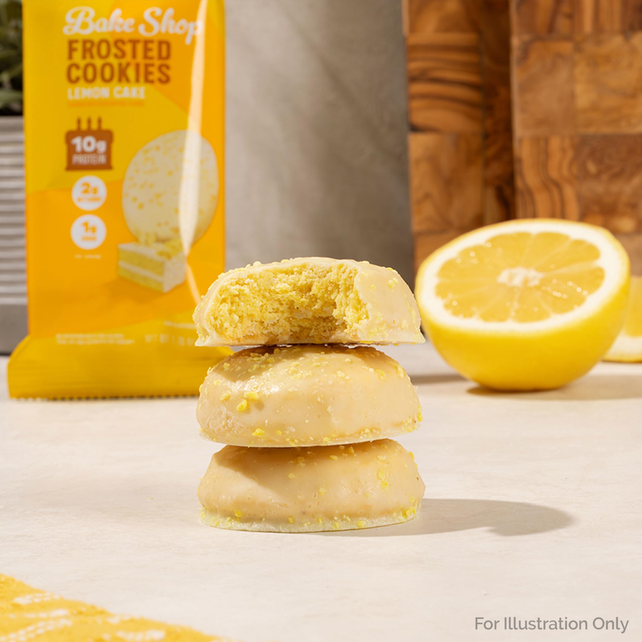 Quest Frosted Lemon Cake cookie next to water bottle after workout