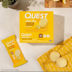 Quest Frosted Lemon Cake nutrition graphic showing 10g protein and 2g net carbs