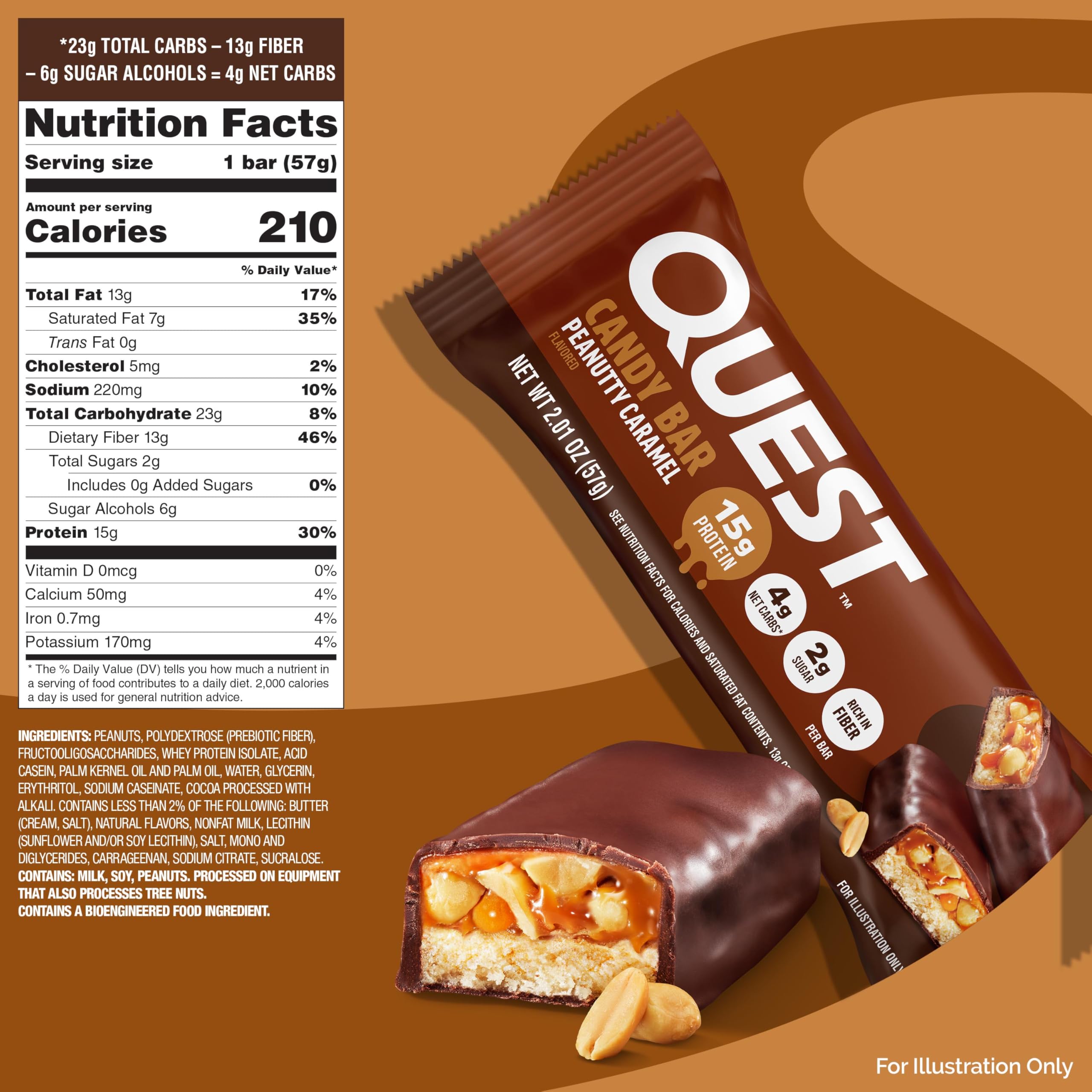 Quest Peanutty Caramel Bar 12-count carton for bulk stocking.
