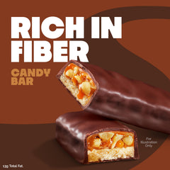 Quest Peanutty Caramel Bar roasted peanuts detail emphasizes crunchy texture.
