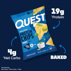 Quest Ranch Tortilla Style Protein Chips shown for taco night use