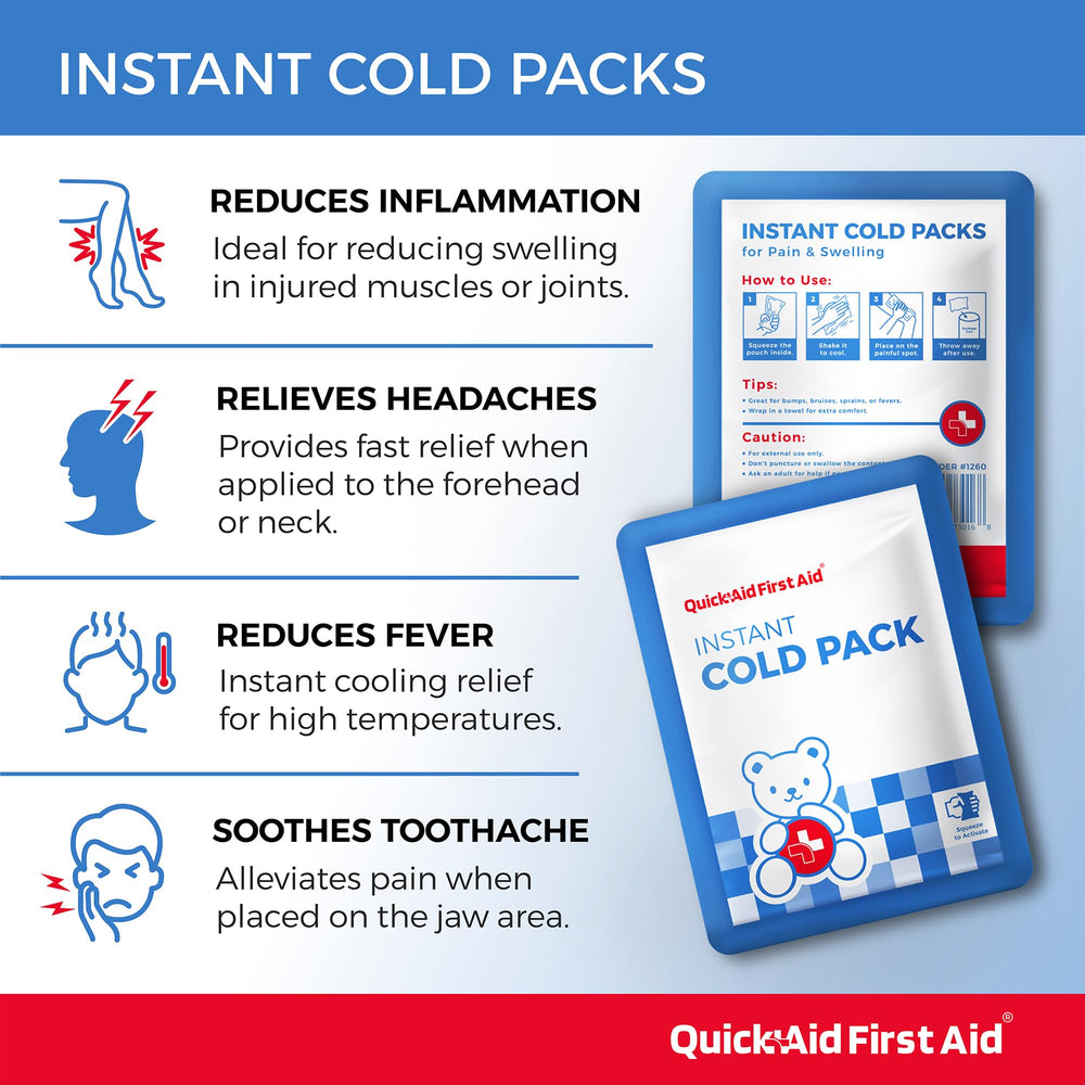 Compact Quick Aid packs ideal for homes, offices, and classrooms.