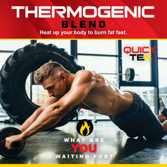 Quick Ten packaging box shows 60 capsules for a complete weight management routine.