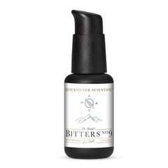 Quicksilver Dr. Shade's Bitters No. 9 bottle front view, ready for pre meal use