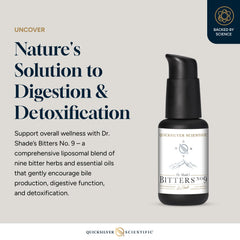 Quicksilver Dr. Shade's Bitters No. 9 dropper dispensing a small amount