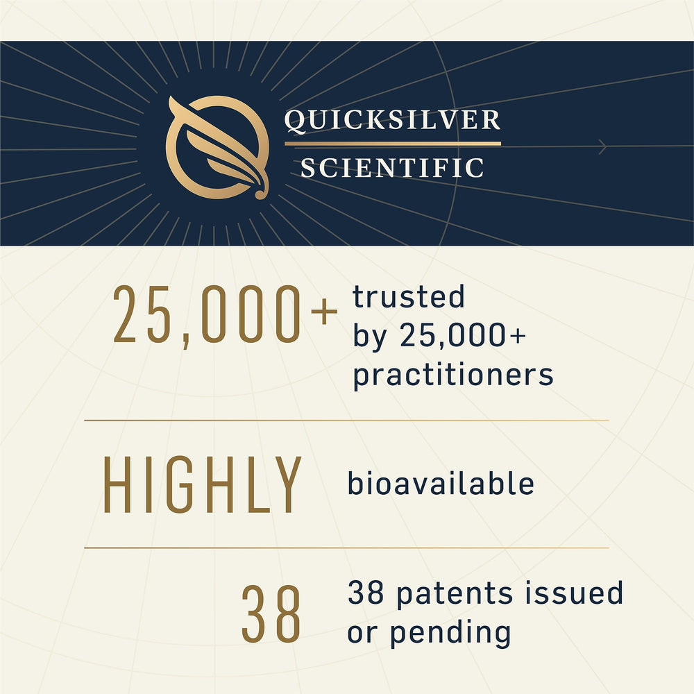Quicksilver Scientific immune-support vial closeup emphasizes delivery